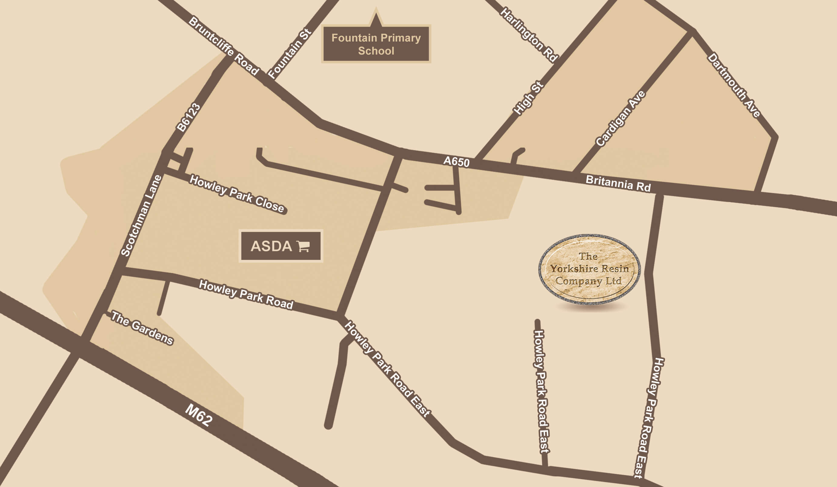 Map of Yorkshire Resin Company's location
