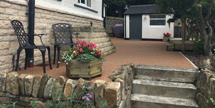 After resin patio area and steps