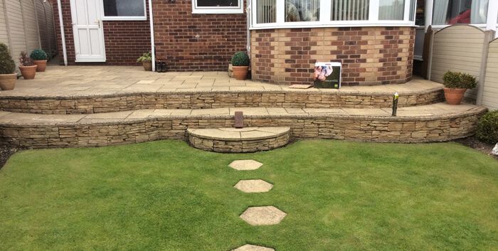 Before paving slabs and steps
