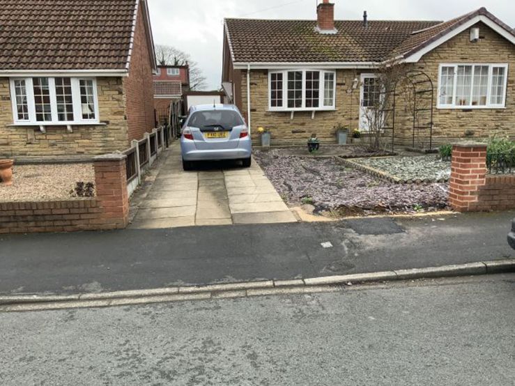 Before image of flagstone driveway Castleford