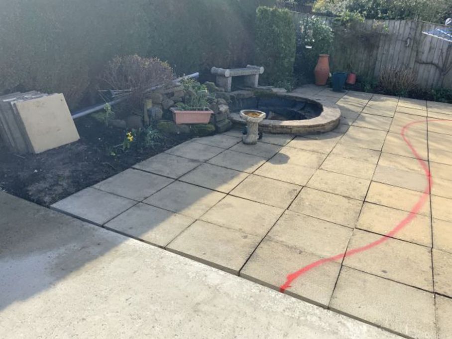 Before image of patio area