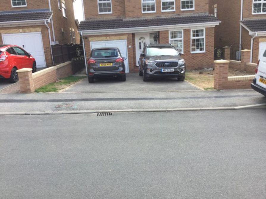Before image of double driveway